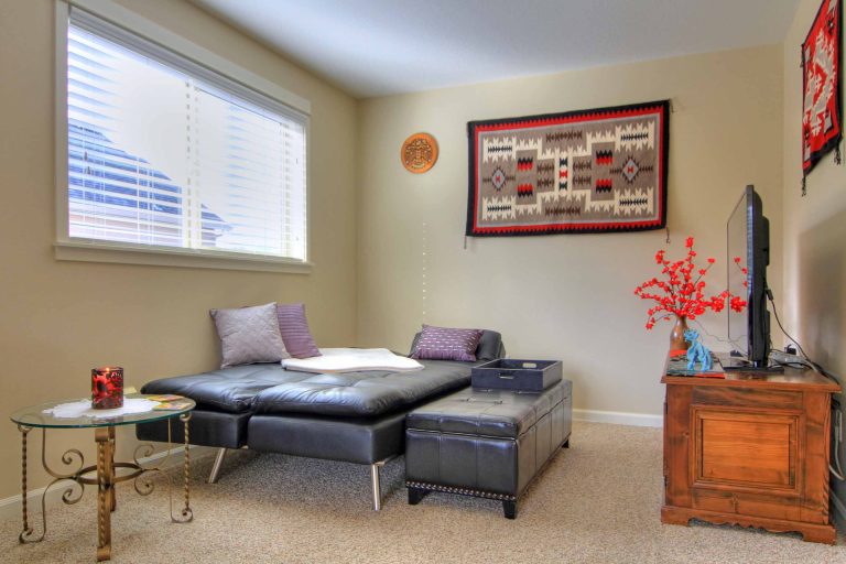 Sofa folds into a double bed.